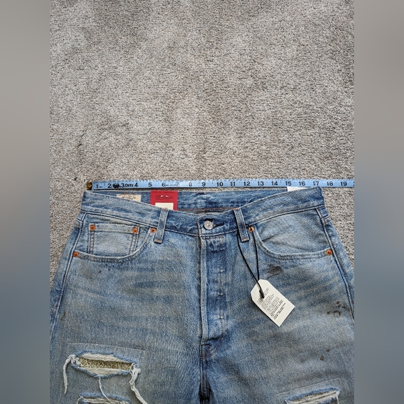 Levis 501 150th Anniversary Jeans Distressed Patchwork Men’s Size 34x34 NWT - Picture 16 of 16